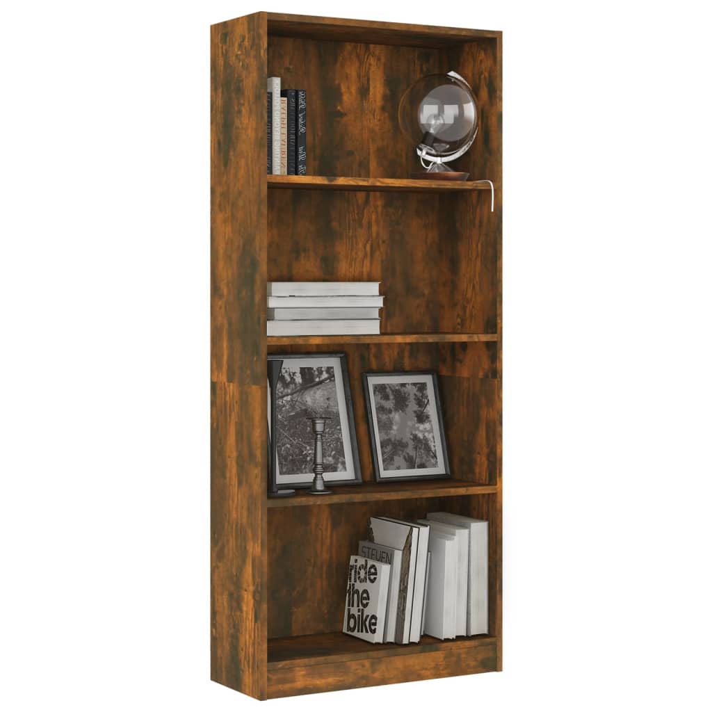 Bibliotecă 4 niveluri stejar fumuriu 60x24x142 cm lemn compozit Lando - Lando