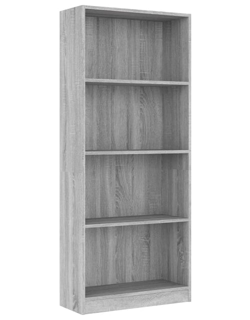 Загрузите изображение в средство просмотра галереи, Bibliotecă cu 4 niveluri gri sonoma 60x24x142 cm lemn compozit Lando - Lando
