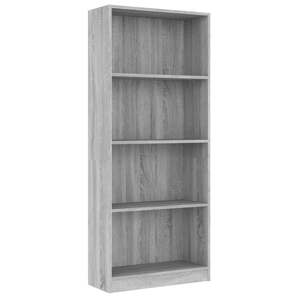 Bibliotecă cu 4 niveluri gri sonoma 60x24x142 cm lemn compozit Lando - Lando