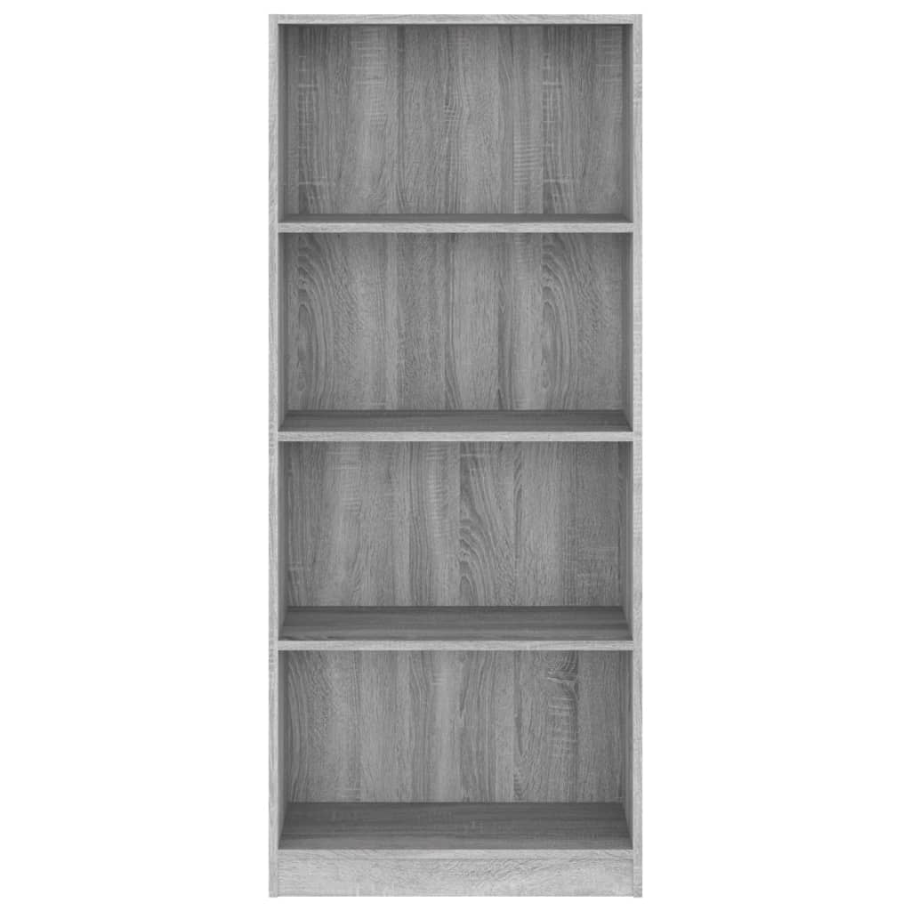 Bibliotecă cu 4 niveluri gri sonoma 60x24x142 cm lemn compozit Lando - Lando