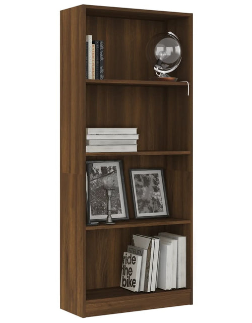Încărcați imaginea în vizualizatorul Galerie, Bibliotecă cu 4 niveluri stejar maro 60x24x142 cm lemn compozit Lando - Lando
