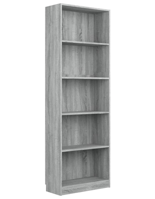 Загрузите изображение в средство просмотра галереи, Bibliotecă cu 5 niveluri gri sonoma 60x24x175 cm lemn compozit Lando - Lando
