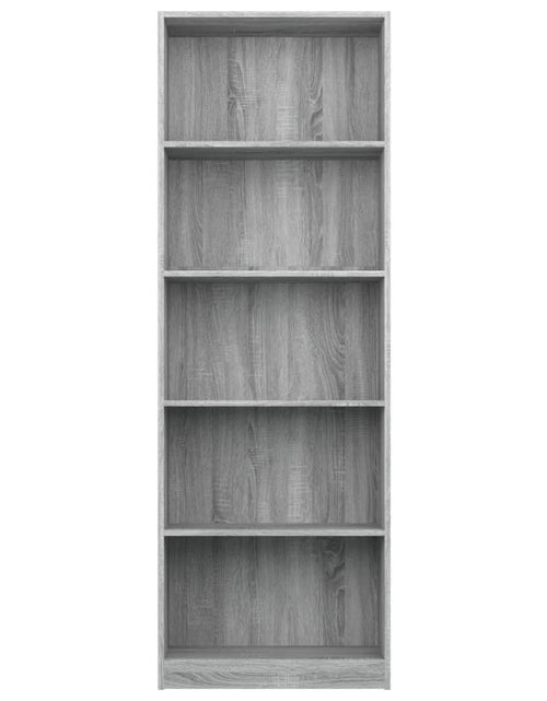 Загрузите изображение в средство просмотра галереи, Bibliotecă cu 5 niveluri gri sonoma 60x24x175 cm lemn compozit Lando - Lando
