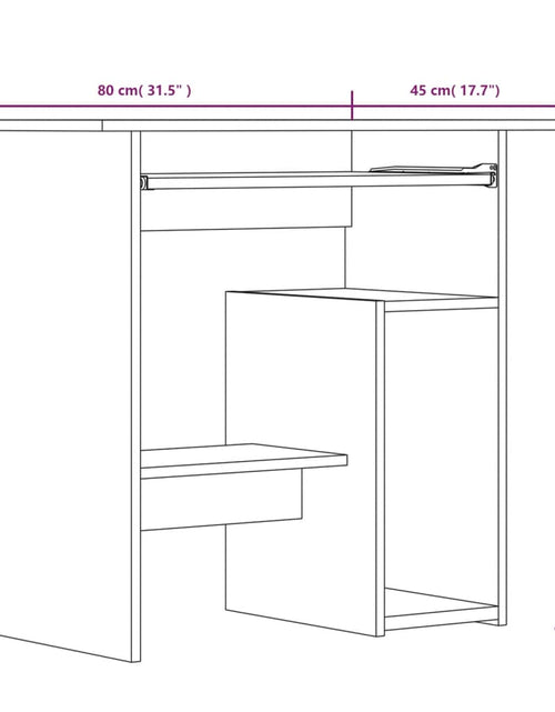 Încărcați imaginea în vizualizatorul Galerie, Birou, stejar fumuriu, 80x45x74 cm, lemn prelucrat - Lando
