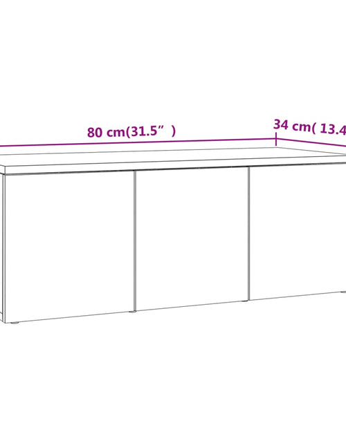 Încărcați imaginea în vizualizatorul Galerie, Comodă TV, stejar maro, 80x34x30 cm, lemn prelucrat Lando - Lando
