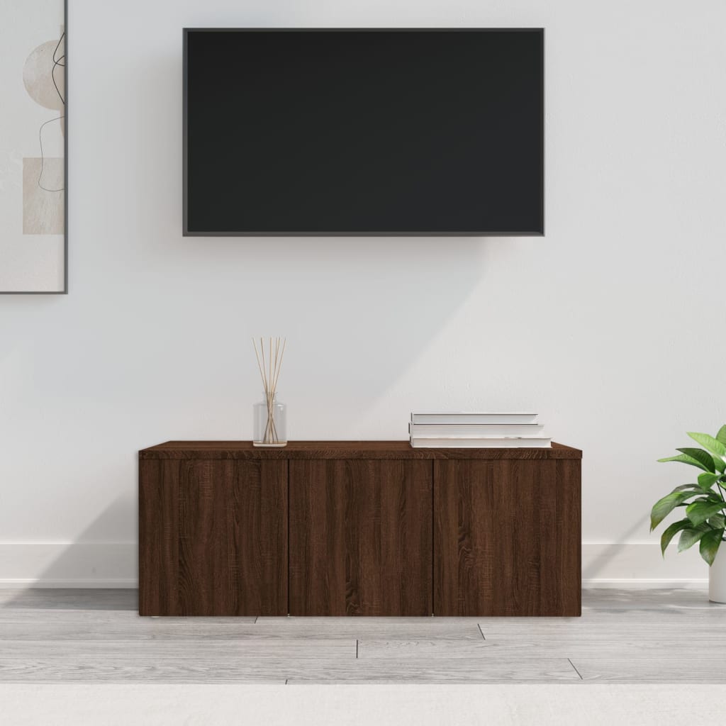 Comodă TV, stejar maro, 80x34x30 cm, lemn prelucrat Lando - Lando
