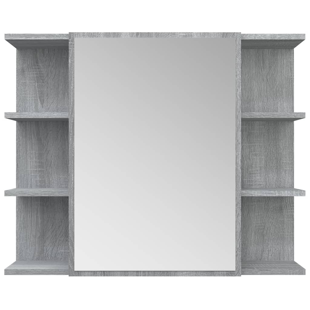 Dulap de baie cu oglindă gri sonoma 80x20,5x64 cm lemn compozit - Lando