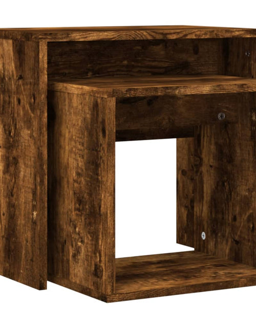 Încărcați imaginea în vizualizatorul Galerie, Mese suprapuse de cafea, 2 buc, stejar afumat, lemn prelucrat Lando - Lando
