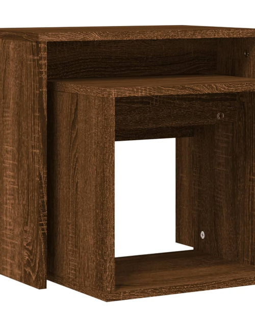 Încărcați imaginea în vizualizatorul Galerie, Mese suprapuse de cafea, 2 buc, stejar maro, lemn prelucrat Lando - Lando
