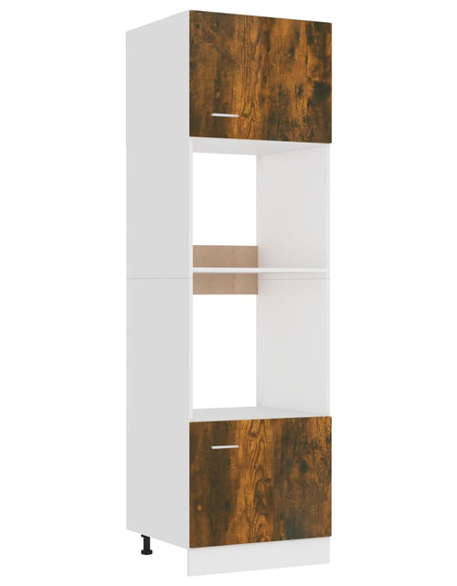 Încărcați imaginea în vizualizatorul Galerie, Dulap cuptor microunde stejar afumat 60x57x207cm lemn prelucrat - Lando
