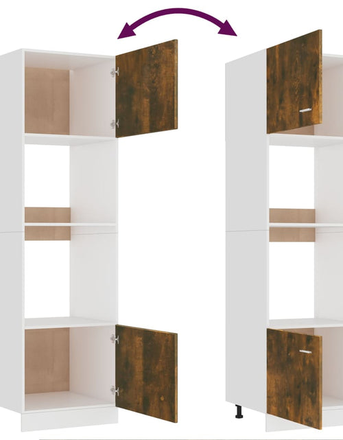 Încărcați imaginea în vizualizatorul Galerie, Dulap cuptor microunde stejar afumat 60x57x207cm lemn prelucrat - Lando

