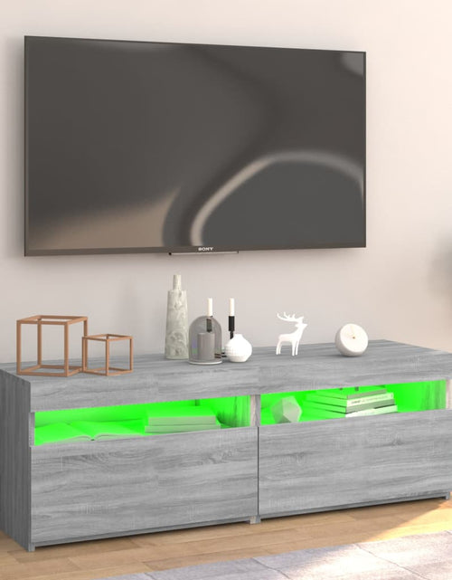 Încărcați imaginea în vizualizatorul Galerie, Comodă TV cu lumini LED, gri sonoma, 120x35x40 cm Lando - Lando
