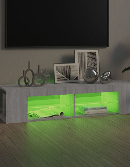 Загрузите изображение в средство просмотра галереи, Comodă TV cu lumini LED, gri sonoma, 135x39x30 cm Lando - Lando
