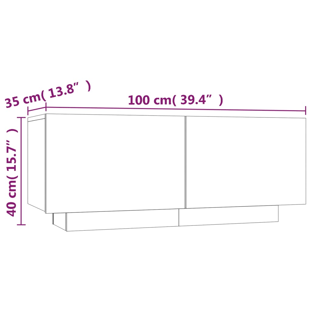 Comodă TV, stejar fumuriu, 100x35x40 cm, lemn prelucrat Lando - Lando