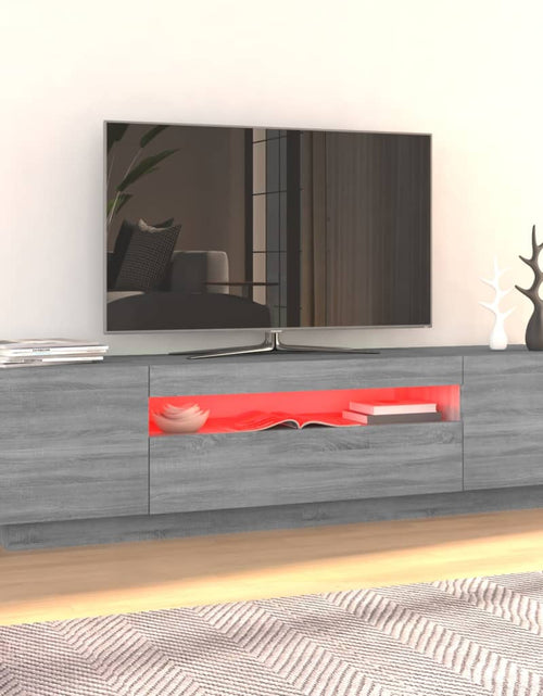 Загрузите изображение в средство просмотра галереи, Comodă TV cu lumini LED, gri sonoma, 160x35x40 cm Lando - Lando
