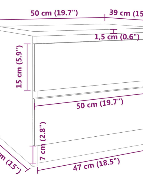 Încărcați imaginea în vizualizatorul Galerie, Noptieră, stejar fumuriu, 50x39x43,5 cm, lemn prelucrat - Lando
