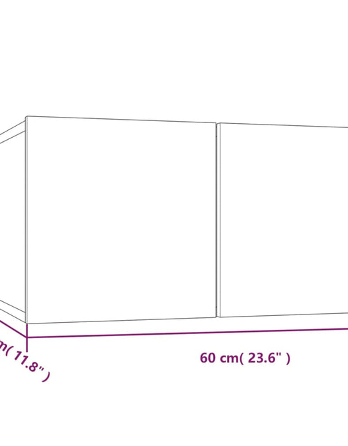 Încărcați imaginea în vizualizatorul Galerie, Dulap TV suspendat, stejar fumuriu, 60x30x30 cm, lemn prelucrat - Lando
