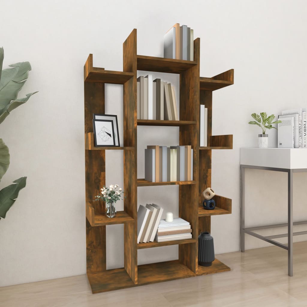 Bibliotecă, stejar fumuriu, 86x25,5x140 cm, lemn prelucrat - Lando