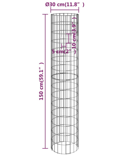 Загрузите изображение в средство просмотра галереи, Straturi înălțate gabion 4 buc. Ø30x50/100/150/200 cm circulare Lando - Lando
