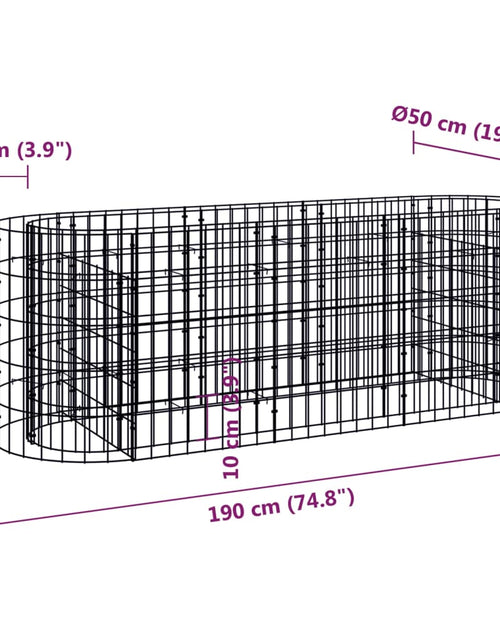 Încărcați imaginea în vizualizatorul Galerie, Strat înălțat gabion, 190x50x50 cm, fier galvanizat Lando - Lando
