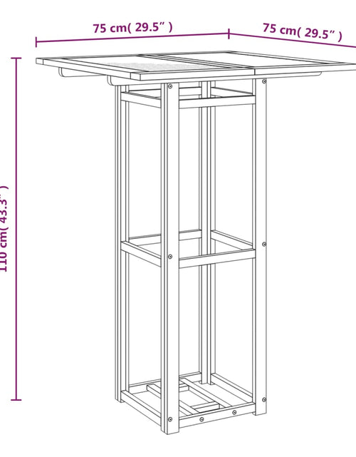 Încărcați imaginea în vizualizatorul Galerie, Masa de bistro, 75x75x110 cm, lemn masiv de acacia - Lando
