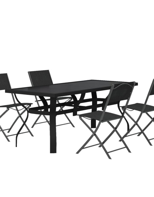 Încărcați imaginea în vizualizatorul Galerie, Set de servit masa pentru grădină, 5 piese, gri și negru - Lando
