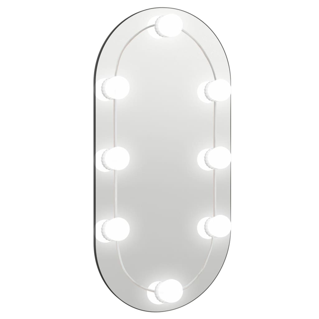 Oglindă cu lumini LED, 60x30 cm, sticlă, oval - Lando