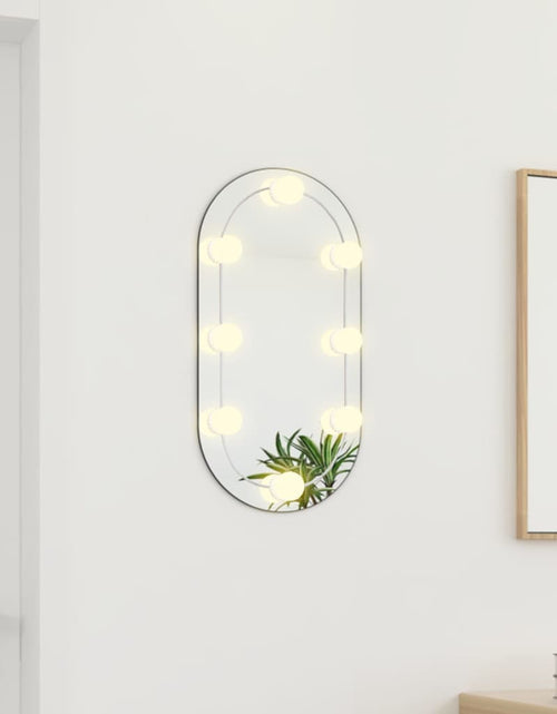 Încărcați imaginea în vizualizatorul Galerie, Oglindă cu lumini LED, 60x30 cm, sticlă, oval - Lando
