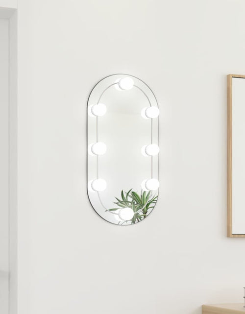 Загрузите изображение в средство просмотра галереи, Oglindă cu lumini LED, 60x30 cm, sticlă, oval - Lando
