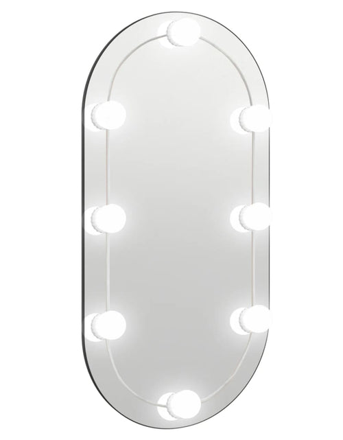 Încărcați imaginea în vizualizatorul Galerie, Oglindă ovală cu lumini LED, 80x40, cm sticlă Lando - Lando
