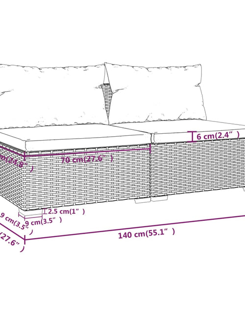 Încărcați imaginea în vizualizatorul Galerie, Set mobilier relaxare grădină cu perne 2 piese maro poliratan - Lando

