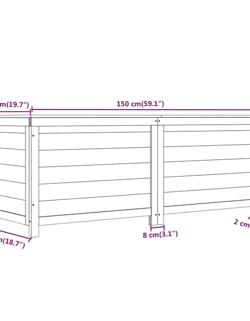 Încărcați imaginea în vizualizatorul Galerie, Cutie de perne de exterior 150x50x56 cm din lemn masiv de brad - Lando
