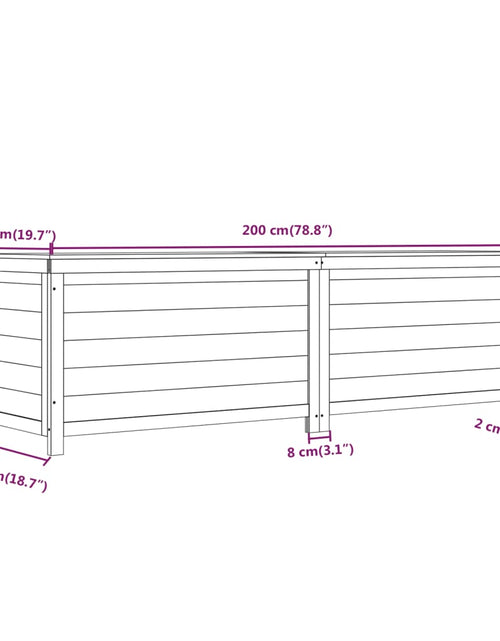 Încărcați imaginea în vizualizatorul Galerie, Cutie de perne de exterior maro 200x50x56 cm lemn masiv brad - Lando
