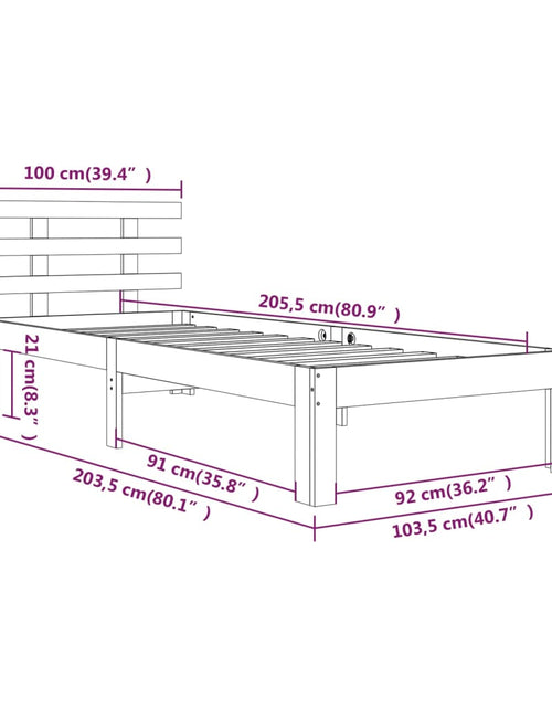 Загрузите изображение в средство просмотра галереи, Cadru de pat, alb, 100x200 cm, lemn masiv de pin - Lando
