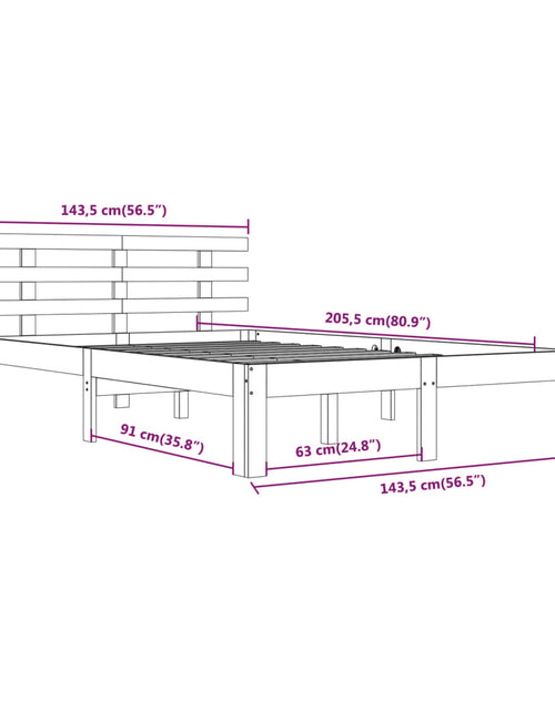 Загрузите изображение в средство просмотра галереи, Cadru de pat, alb, 140x200 cm, lemn masiv de pin - Lando
