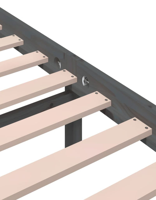 Загрузите изображение в средство просмотра галереи, Cadru de pat mic dublu, gri, 120x190 cm, lemn masiv - Lando
