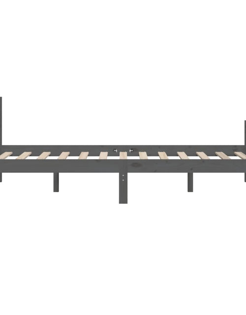 Загрузите изображение в средство просмотра галереи, Cadru de pat, gri, 140x190 cm, lemn masiv de pin - Lando
