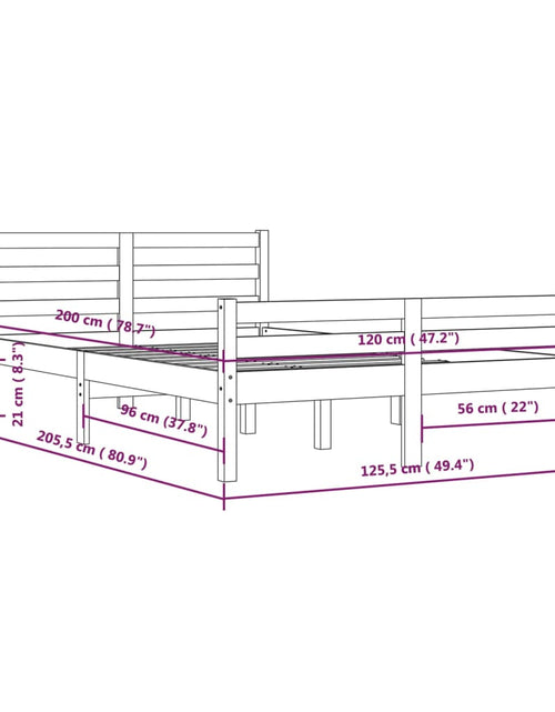 Загрузите изображение в средство просмотра галереи, Cadru de pat, alb, 120x200 cm, lemn masiv de pin - Lando
