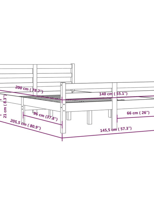 Încărcați imaginea în vizualizatorul Galerie, Cadru de pat, gri, 140x200 cm, lemn masiv de pin - Lando
