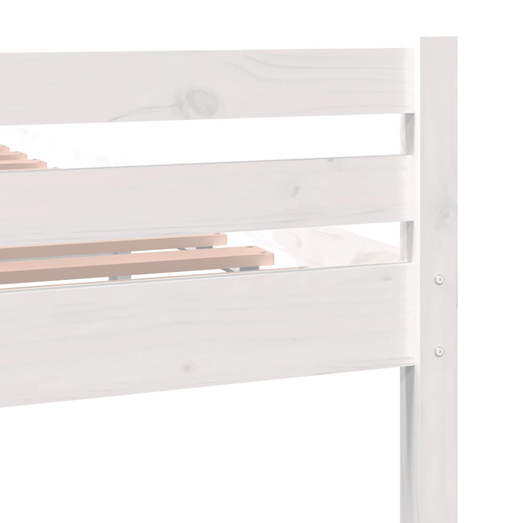 Cadru de pat King Size, alb, 150x200 cm, lemn masiv - Lando