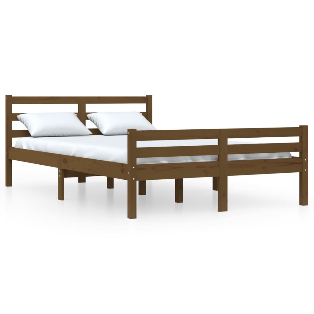 Cadru de pat, maro miere, 160x200 cm, lemn masiv - Lando
