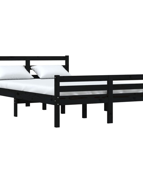 Încărcați imaginea în vizualizatorul Galerie, Cadru de pat, negru, 160x200 cm, lemn masiv - Lando
