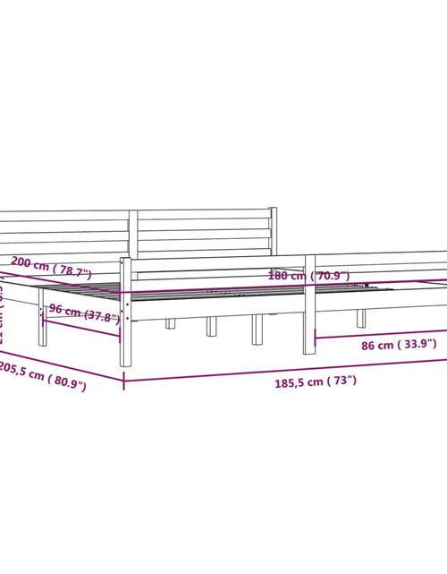 Încărcați imaginea în vizualizatorul Galerie, Cadru de pat Super King, gri, 180x200 cm, lemn masiv - Lando
