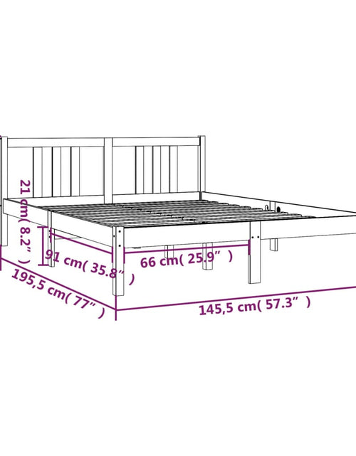 Загрузите изображение в средство просмотра галереи, Cadru de pat, 140x190 cm, lemn masiv de pin - Lando
