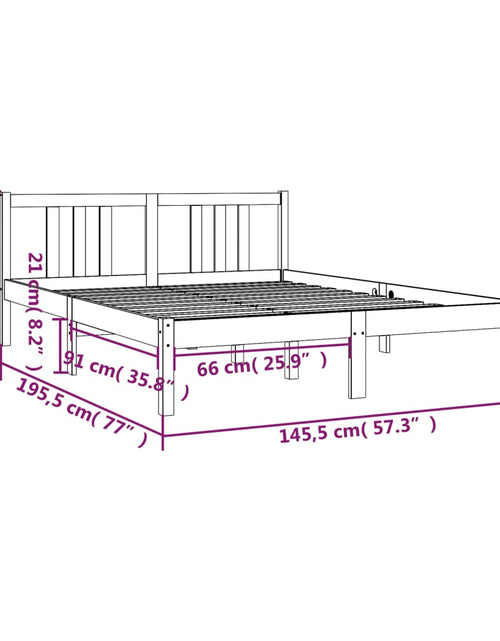 Încărcați imaginea în vizualizatorul Galerie, Cadru de pat, gri, 140x190 cm, lemn masiv de pin - Lando
