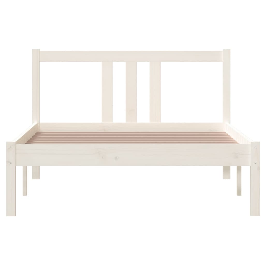 Cadru de pat, alb, 100x200 cm, lemn masiv de pin - Lando