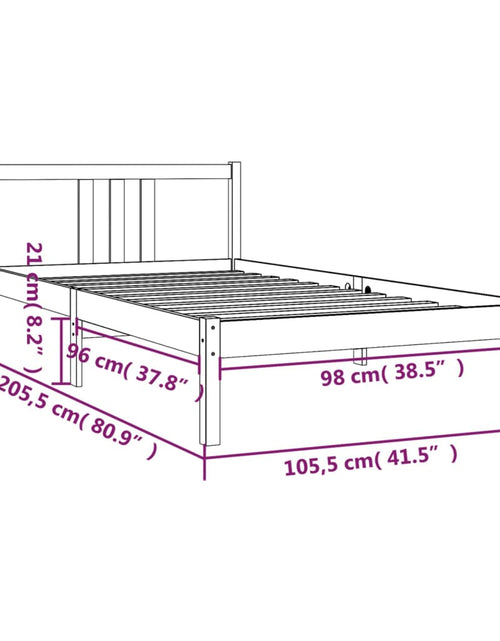 Încărcați imaginea în vizualizatorul Galerie, Cadru de pat, gri, 100x200 cm, lemn masiv de pin - Lando
