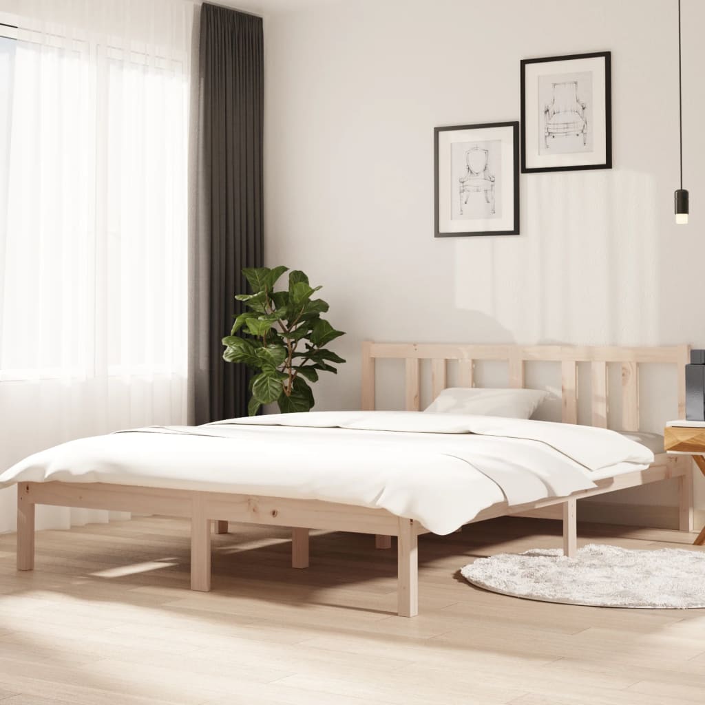 Cadru de pat, 140x200 cm, lemn masiv de stejar - Lando