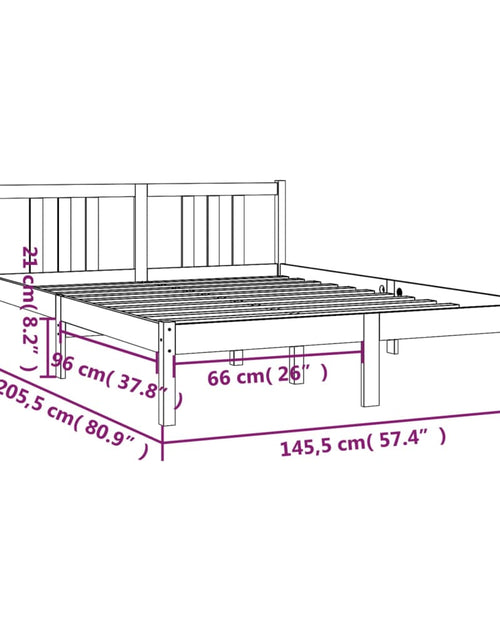 Încărcați imaginea în vizualizatorul Galerie, Cadru de pat, gri, 140x200 cm, lemn masiv de pin - Lando
