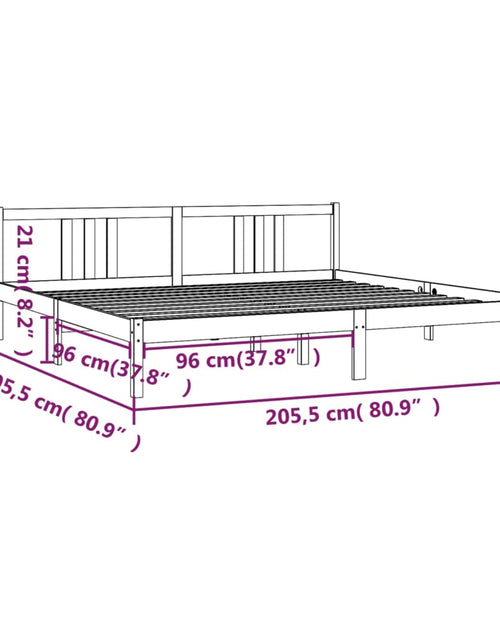 Încărcați imaginea în vizualizatorul Galerie, Cadru de pat, gri, 200x200 cm, lemn masiv de pin - Lando
